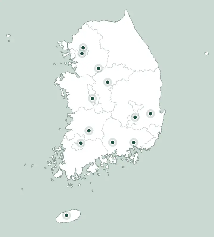국립묘지 12곳 위치 지도